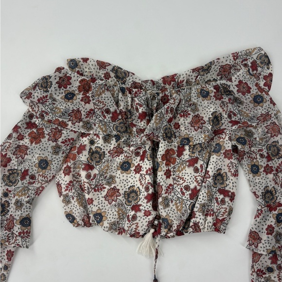 Floral Off-Shoulder Crop Blouse - Picture 6 of 10